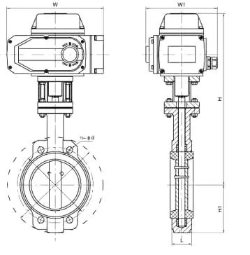 Fluor Merkezi Sıfırlama Elektrik Flange Bağlantısı Kelebek Valfi AC220V DIN Standartı 1