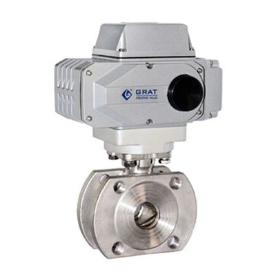 Paslanmaz Çelik AC220V Elektrik Proporsiyonel Kontrol Valfi PTFE Dükkan Flanş Bağlantısı