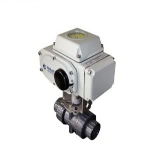 DN50 UPVC Elektrik Top Valfı AC220V Elektrik Motoru İşletilen Valf