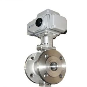Yüksek Sıcaklıklı Paslanmaz Çelik Flange Doğrudan Geçen Tipi Elektrik Top Valfi