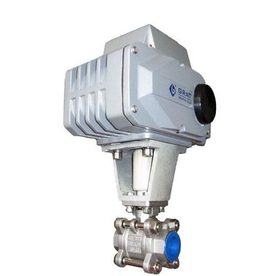 DC24V 3PC paslanmaz çelik iplik tipi elektrikli aktüatör kontrol küre valfi