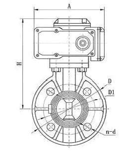 UPVC Elektrikli Aktif Kelebek Valf Dn50 - Dn300 Wafer flange bağlantısı 1