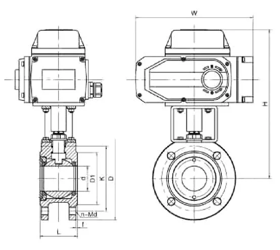 SS Hızlı Açık Elektrik Aktüatör Flanş Bağlantısı IP67 Elektrik Top Valf Aktüatörü 1