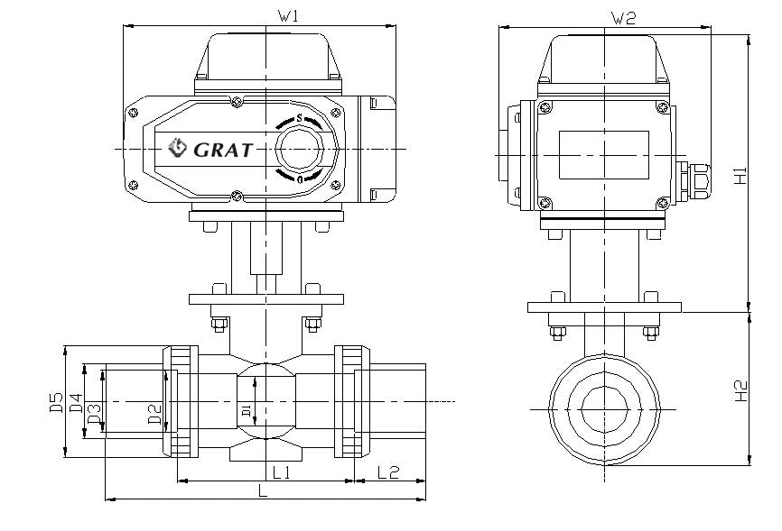 AC220V Normal Sıcaklıklı Motorlu PVC Top Valf Çalıştırıcısı Pn16 IP67 1