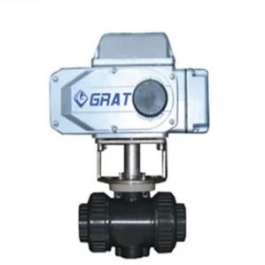 IP67 DN40 Motorlu PVC Top Valf Elektrikli Aktüatörle Normal Sıcaklık